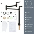 thumbnail image 7 of Pot Filler Deck Mount, WOWOW Pot Filler Faucet Oil Rubbed Bronze Kitchen Folding Countertop Faucet 2 Handle with Stretchable Double Joint Swing Arms Brass Stove Faucet, 7 of 7