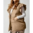 thumbnail image 3 of Winter Women's Button Down Puffer Vests Ruffle Sleeve Padded Gilet with Pockets, 3 of 6