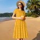 thumbnail image 4 of Balery Corn Kernels Vestidos sueltos de manga corta para mujer, vestidos de verano 2025, vestidos casuales de corte A con vuelo., 4 of 6