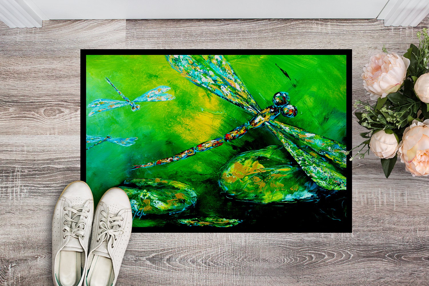thumbnail image 2 of Carolines Treasures MW1114JMAT 24 x 36 in. Dragonfly Summer Flies Indoor Or Outdoor Doormat, 2 of 4
