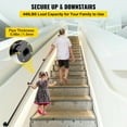thumbnail image 2 of VEVORbrand 13FT Staircase Handrail, 440LBS Load Capacity Carbon Steel Pipe Handrail, Industrial Pipe Handrail with Wall Mount Support, Round Corner Wall Handrailing for Indoor, Outdoor, 2 of 9