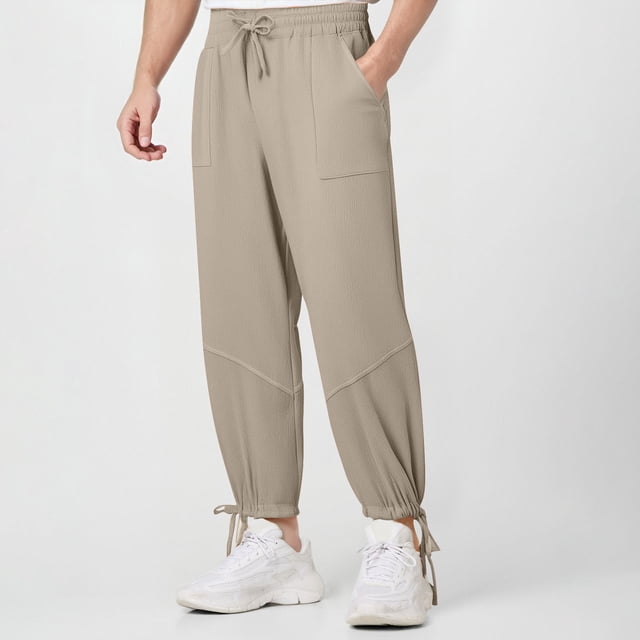 Pantalon de Jogging Élastique à la Cheville pour Hommes, Couleur Unie, Mode Décontractée