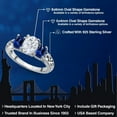 thumbnail image 2 of Gem Stone King 925 Sterling Silver White Moissanite and Blue Created Sapphire Filigree Style 3 Stone Ring for Women (2.70 Cttw, Oval 8X6MM and 6X4MM, Size 8), 2 of 6