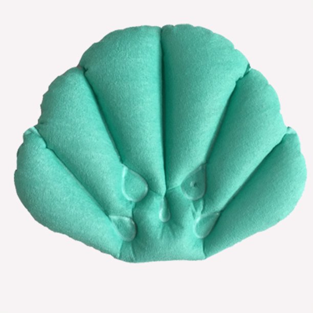 Comfortable Shell Shape Terrycloth Covering Support Head and Neck Inflatable Bath Bathtub