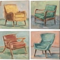 thumbnail image 1 of Great Art Now Have a Seat by Ethan Harper 4 Piece Canvas Art Set Each 14"W x 14"H, 1 of 5