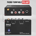 thumbnail image 2 of Pyle Phono Turntable Preamp - Mini preamplificador estéreo con batería de 9 V - Adaptador de corriente CC de 12 V - Entrada/salida RCA - Bajo ruido - Ideal para fonógrafo y vinilo - PP555, 2 of 5