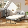 thumbnail image 4 of SUNCROWN Folding Bed with Mattress, 75" x 38"Twin Size Folded Bed, 5" Thick, Foldable Twin Bed for Adults,  Portable Roll Away Guest Beds - Foldaway Bed Frame for Guest Room, Small Apartment, 4 of 9