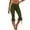 Army Green, variant on Women's Pants High Waist Stretch Cropped Flare Yoga Capris Drawstring Adjustable Ruffle Hem 4-Way Stretch Workout Leggings Casual Beach Fitness Pants