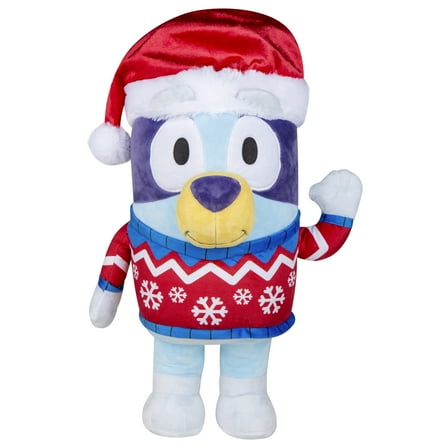 Christmas Plush Greeter Bluey in Adult Christmas Sweater Bluey 14.17 in x 12.99 in x 20.07 in 1.69 lb