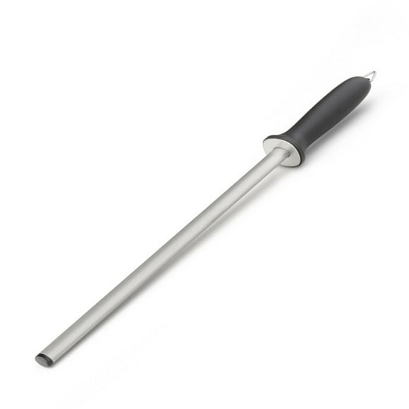Miangastore Diamond Carbon Steel Sharpener Rod Honing Steel 12 Inch Rod with Ergonomic Rubber Handle for Kitchen Hunting Butcher Chef Home Gourmet Sharpening Stick