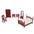 thumbnail image 4 of YAHHU 6Pcs Wooden Miniature Furniture Set Vintage Realistic Exquisite DIY Bedroom Furniture for 1:12 Doll House Accessories, 4 of 9