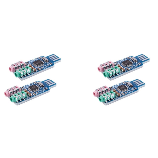 4 Piezas Controlador Gratuito Tarjeta de Sonido USB CM108 Chip de Tarjeta de Sonido USB Azul