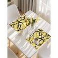 thumbnail image 5 of Yellow Geometric Placemats Set of 6, Farmhouse Abstract Black White Striped Placemats for Dining Table, Place Mats for Kitchen Tabletop, Waterproof Wipeable Dining Table Mats Set, 5 of 9