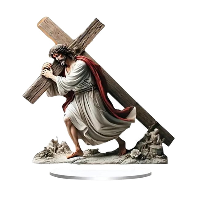 Adorno plano de Jesús en 2D, regalo de con , bricolaje, decoración de mesa, letrero acrílico para decoración, centro de mesa, gabinete.