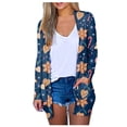 thumbnail image 2 of Lilgiuy Women's Christmas Printed Coat Long Sleeve Cardigan With Pocket Loose Casual Blouse Tops Navy，8（L） Winter Fashion 2022, 2 of 4
