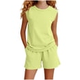 thumbnail image 2 of Mifsaly Girls Boys 2 Piece Summer Outfits Sleeveless Tank Top and Shorts Breathable Lightweight Kids Solid Casual Playwear, 2 of 5