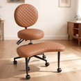 thumbnail image 7 of TidBay Cross-Legged Office Chair with Wheels, Meditation Chair with Back Support, Criss-Cross Desk Kneeling Chair for Home Yoga, Adjustable Height, Rotating Footrest, 7 of 7