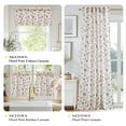 thumbnail image 3 of NICETOWN Valance Curtains for Windows, Floral Linen Cafe Curtains with Tassels Rod Pocket Farmhouse Light Filtering Linen Curtains for Kitchen Bathroom, Red, 26"x24", 2 Panels, 3 of 6