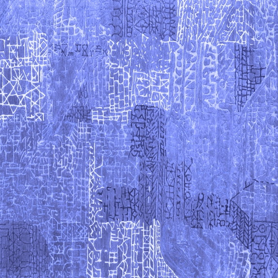 Ahgly Company Machine Washable Indoor Square Persian Blue Bohemian Area Rugs, 6' Square