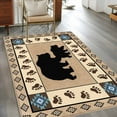 thumbnail image 3 of Rectangle Area Rug 4x6ft, Autumn Black Bear Footprints Non-Shedding Washable Area Rug, Geometric Boho Artwork Non Slip Low-Profile Rugs for Living Room, Bedroom Dining Room, 3 of 9