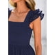 thumbnail image 5 of Vestido largo PRETTYGARDEN de algodón azul marino con cuello cuadrado para mujer, 5 of 9