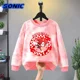 thumbnail image 2 of Ropa teñida con cuello redondo de Sonics, ropa para niños, sudadera con dibujos animados bonitos para niñas, suéter morado y rosa, camisetas de tela, regalos de cumpleaños para niños, 2 of 5