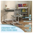 thumbnail image 4 of Kids Desk and Chair Set, Adjustable Height Study Table with Tilt Top, Storage Drawer, 6-12 Years, Gray, 4 of 9