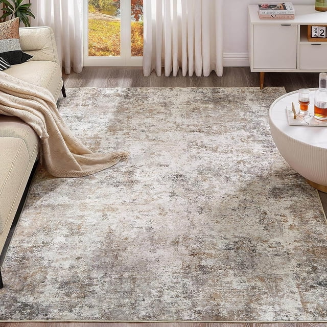 x Area Rug Living Room Rugs - Washable Neutral Modern Abstract Soft Thin Large Rug Indoor Floor No Slip Rug Carpet for Bedroom Under Dining Table Home Office Decor -