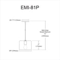 thumbnail image 2 of Dainolite EMI-81P-MB 1 Light Incandescent Pendant, Matte Black Shade, 2 of 4