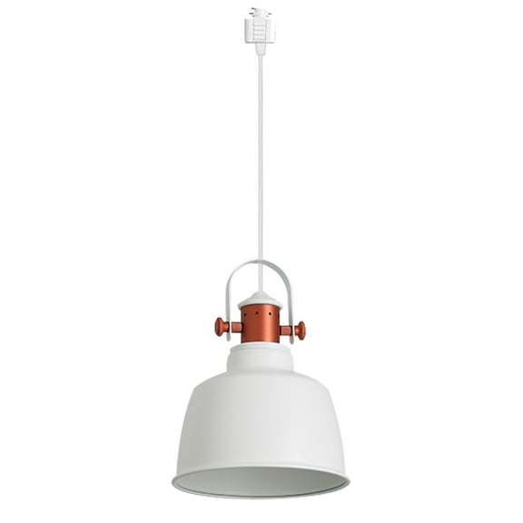 Kiven H-Type Track Lighting, 1-Light Modern Halo Track Pendant Light with Glass Shade, Track Light Pedant with 24inches Cord for Bedroom Kitchen Island Home Lighting