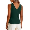 thumbnail image 6 of Womens Sleeveless Knit Vest Tops 2026 Summer Casual V Neck Sweater Vest Going Out Tops Trendy,Dark Green M, 6 of 6