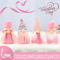 Taicans Valentine's Day Pink Gnome Ornaments Set of 4,Plush Hanging Decorations with Beards & Hats,Romantic Valentine's Gifts for Home,Tree,Wall,6.3in 3D Cute Gnomes,Valentine Decorations