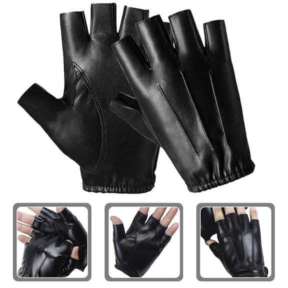 OUNONA PU Leather Gloves 1 Pair for Cycling and Riding Fitness Professionals