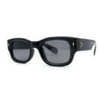 thumbnail image 2 of Classy Gentlemans Narrow Rectangle Thick Plastic Arm Sunglasses All Black, 2 of 4