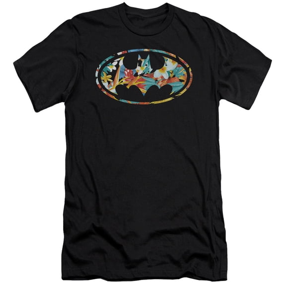 Batman Hawaiian Bat S/S Adult 30/1 T-Shirt Black