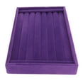 thumbnail image 3 of Purple Velvet Ring Organizer 7 Slots Stackable Jewelry Storage Tray Earring Display Case, 3 of 14