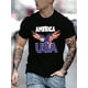 thumbnail image 1 of Men's Casual Eagle Letter Printed Short Sleeve T-Shirt, 1 of 6