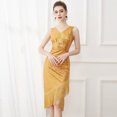 thumbnail image 4 of Baisdan Sequin Dress for Women 1920s Dress Great Gatsby Sparkle Cocktail Fringe Flapper Dresses Costume Outfit Gift, Gold, Medium, 4 of 8