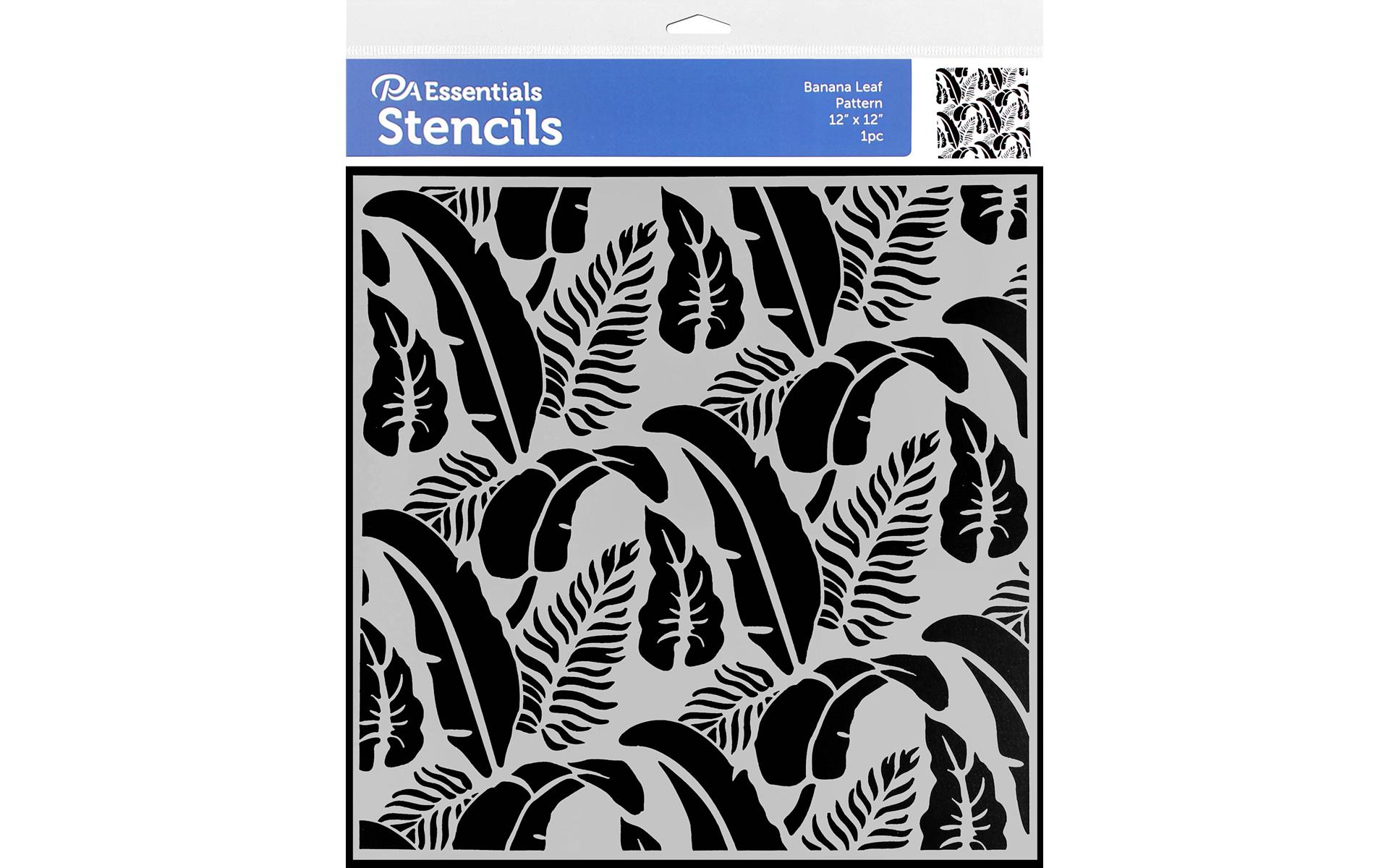 PA Essentials Stencil 12"x 12" Banana Leaf Pattern