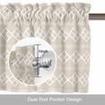 thumbnail image 6 of Beige Checkered Valance Curtain Abstract White Geometric Argyle Stripe Modern Window Valances Rod Pocket Short Curtains Window Treatments for Kitchen Bedroom Bathroom Laundry 42" x 18", 6 of 9