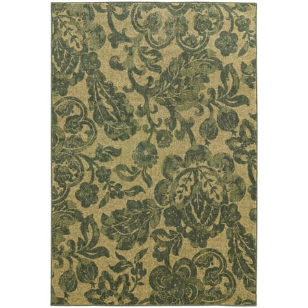 Indoor Tropical Garden Style Haven Beige Polypropylene Tropical Gardens Indoor/Outdoor Area Rug (5'3 x 7'6) - 5'3