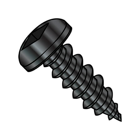 

8-18X3/8 Square Pan Self Tapping Screw Type A B Fully Threaded Black Oxide and Oil (Pack Qty 10 000) BC-0806ABQPB