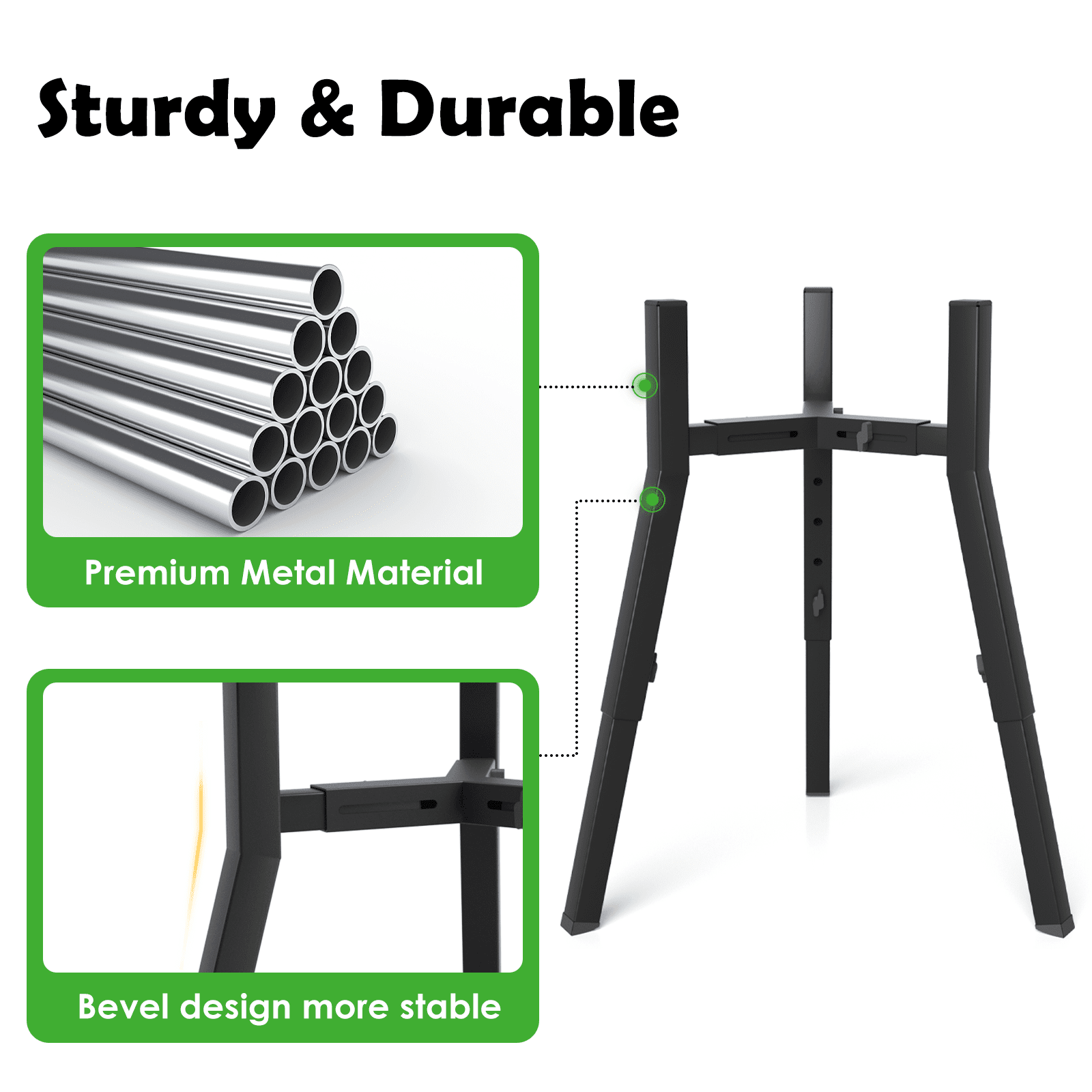 Adjustable Height & Width Elevated Dog Bowl Stand for Large Dogs, Single Raised Feeder Station (Bowl Not Included)