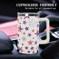 thumbnail image 6 of 40 oz Patriotic Vacuum Insulated Stainless Steel Travel Tumblers with Handle Lid and Straw,Patriotic Military Gifts For Veterans, Police, Fathers Day, 4th of July tumbler American Flag Gifts, 6 of 6