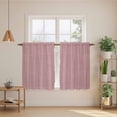 thumbnail image 3 of Vintage Nude Pink Kitchen Curtains, Farmhouse Retro Solid Color Linen Texture Light Filtering Window Curtain Panels, 2Pcs Rod Pocket Window Treatments Set for RV Dining Room Study Room 42x54 Inches, 3 of 9