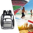 thumbnail image 3 of POINTERTECK Solid Clear Waterproof PVC Backpack Shoulder Top-Handle School Bag (Black), 3 of 6