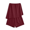 thumbnail image 6 of Miluxas Women's 2 Piece Outfit Strapless Top and Shorts Set Casual Summer Outfit for Beach Vacation Wine, 6 of 6