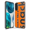 thumbnail image 3 of MUNDAZE Motorola Moto G Stylus 2021 Shockproof Clear Hybrid Protective Phone Case Orange Clear Funny Text Quote Snack Cover, 3 of 5