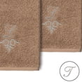 thumbnail image 2 of Authentic Hotel and Spa  100% Turkish Cotton Monica 2PC Embellished Washcloth Set Latte T, 2 of 3