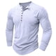 thumbnail image 2 of Blusas y camisas de manga larga con cuello redondo para hombre, blusas casuales de moda de color liso de manga larga, blusas transpirables para hombre, 2 of 7